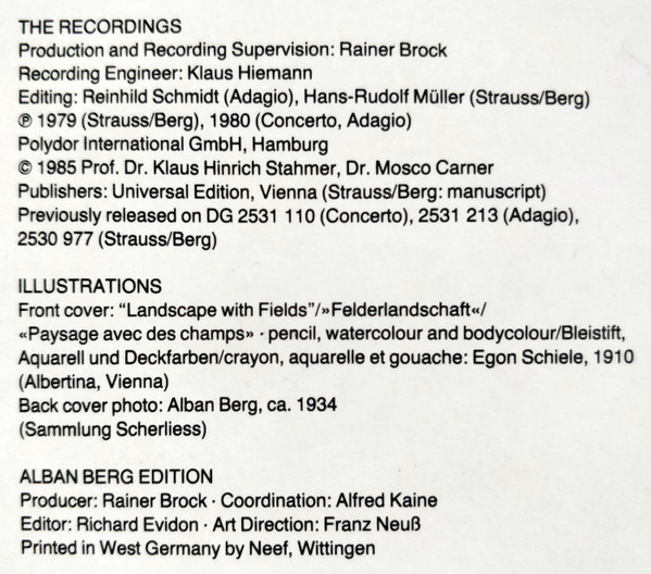 Cover zu Alban Berg / Johann Strauss Jr. - Itzhak Perlman, Seiji Ozawa, Boston Symphony Orchestra & Boston Symphony Chamber Players - Violinkonzert / Adagio / Waltz (Trancriptions) | 1985 | Classical