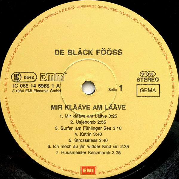 Cover zu Bläck Fööss - Mir Klääve Am Lääve | 1984 | Vinyl | Folk, World, & Country | Germany Schallplatten Ankauf