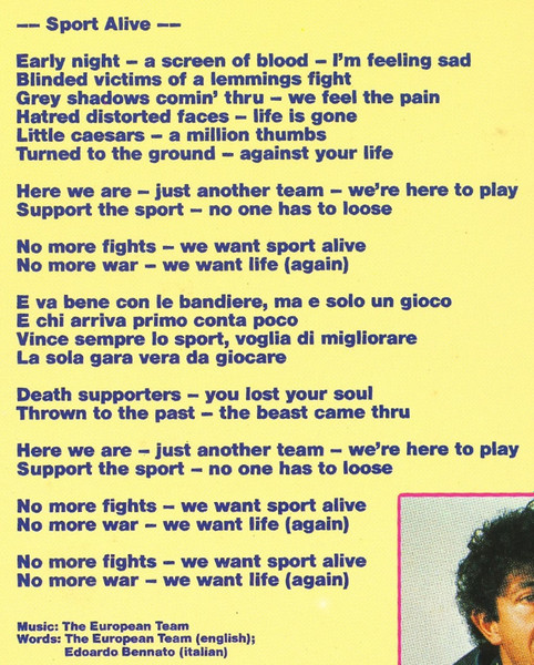 Cover zu The European Team - Sport Alive | 1985 | Vinyl | Rock | Belgium