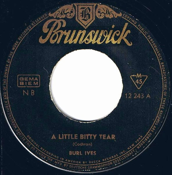 Cover zu Burl Ives - A Little Bitty Tear / Shanghied | 1961 | Vinyl | Pop | Germany