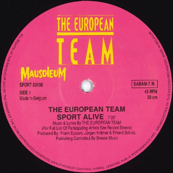 Cover zu The European Team - Sport Alive | 1985 | Vinyl | Rock | Belgium
