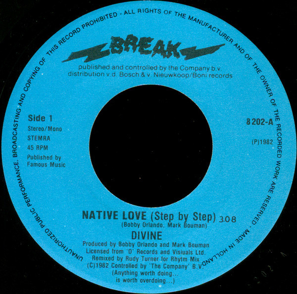 Cover zu Divine - Native Love (Step By Step) | 1982 | Vinyl | Electronic | Netherlands