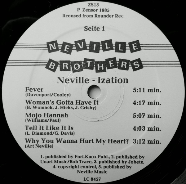 Cover zu The Neville Brothers - Neville-Ization | 1985 | Vinyl | Funk / Soul, Blues | Germany Schallplatten Ankauf