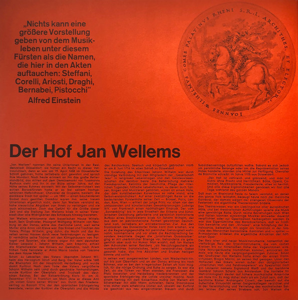 Cover zu Agostino Steffani, Arcangelo Corelli, Johann Schenk, Johann Hugo Von Wilderer - Düsseldorf - Am Hofe Jan Wellems | Vinyl | Classical | Germany