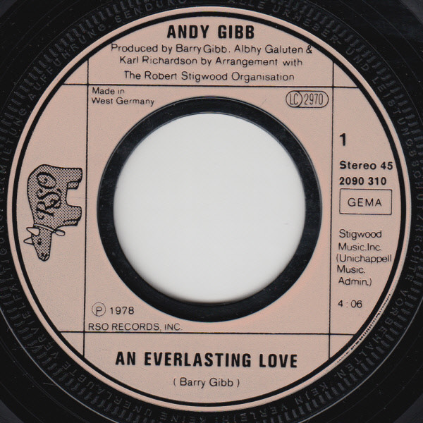 Cover zu Andy Gibb - An Everlasting Love | 1978 | Vinyl | Rock, Pop | Germany