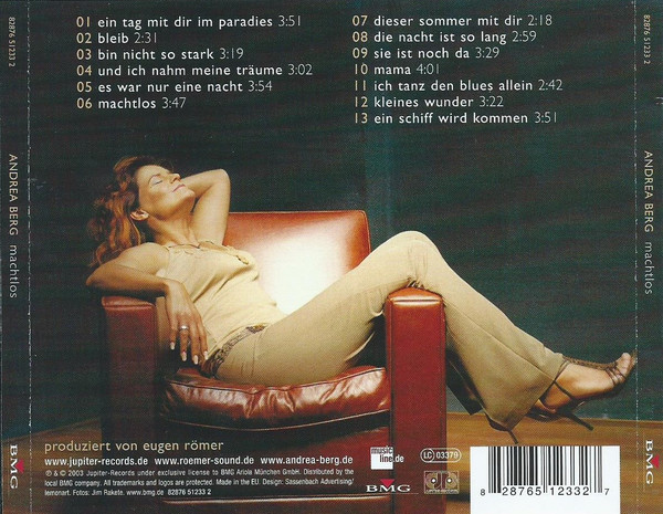 Cover zu Andrea Berg - Machtlos | 2003 | Vinyl | Pop | Europe