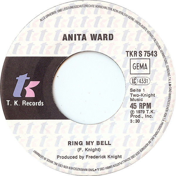 Cover zu Anita Ward - Ring My Bell | 1979 | Vinyl, 45 RPM, 7