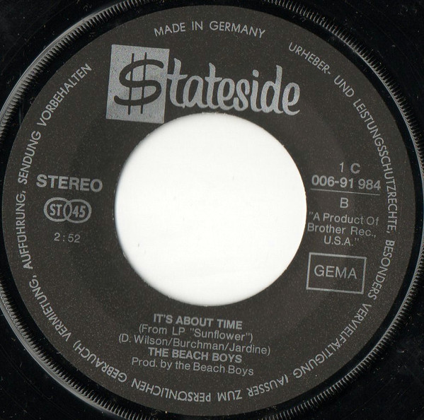 Cover zu The Beach Boys - Tears In The Morning | 1970 | Vinyl | Pop | Germany