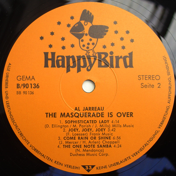 Cover zu Al Jarreau - The Masquerade Is Over | 1983 | Vinyl | Jazz | Germany