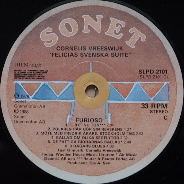 Cover zu Cornelis Vreeswijk - Felicias Svenska Suite | 1988 | Vinyl | Blues, Folk, World, & Country | Sweden
