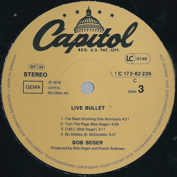 Cover zu Bob Seger And The Silver Bullet Band - 'Live' Bullet | 2xLP, Album, RE, Tan | Rock, Folk, World, & Country | Germany