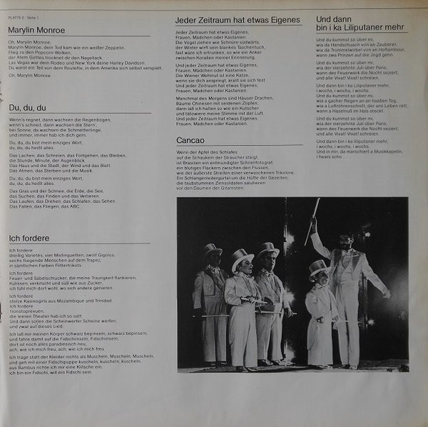 Cover zu André Heller - Liederbuch | 1981 | Vinyl | Rock, Folk, World, & Country | Germany Schallplatten Ankauf