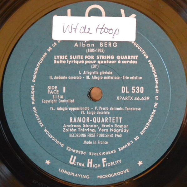Cover zu Alban Berg / Arnold Schoenberg - Ramor Quartet - Lyric Suite / Verklärte Nacht | 1961 | Vinyl | Classical | France Schallplatten Ankauf