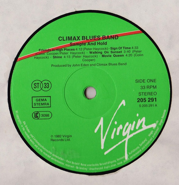 Cover zu Climax Blues Band - Sample And Hold | 1983 | Vinyl | Rock, Blues | Europe Schallplatten Ankauf