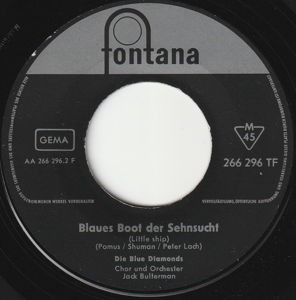 Cover zu The Blue Diamonds - Golden Glänzt Das Meer / Blaues Boot Der Sehnsucht | 1962 | Vinyl | Rock, Pop | Germany