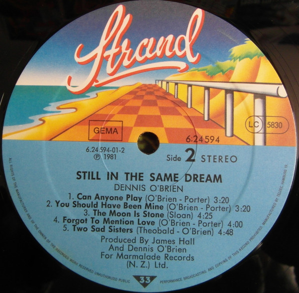 Cover zu Dennis O'Brien - Still In The Same Dream | 1980 | Vinyl, LP, Album | Rock, Pop | Germany