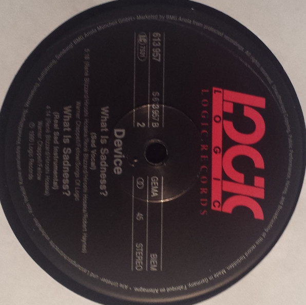 Cover zu Device (3) - What Is Sadness? | 1990 | Vinyl | Electronic | Germany Schallplatten Ankauf