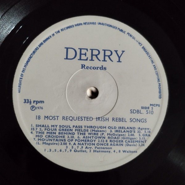 Cover zu Bogside Volunteers, The Wolfhound, Connie Foley, Declan Hunt, Fee McGorman - 18 Irish Rebel Songs | 1976 | Vinyl | Folk, World, & Country | Ireland