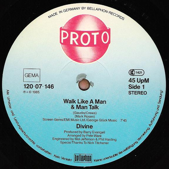 Cover zu Divine - Walk Like A Man | 1985 | Vinyl | Electronic, Pop | Germany Schallplatten Ankauf