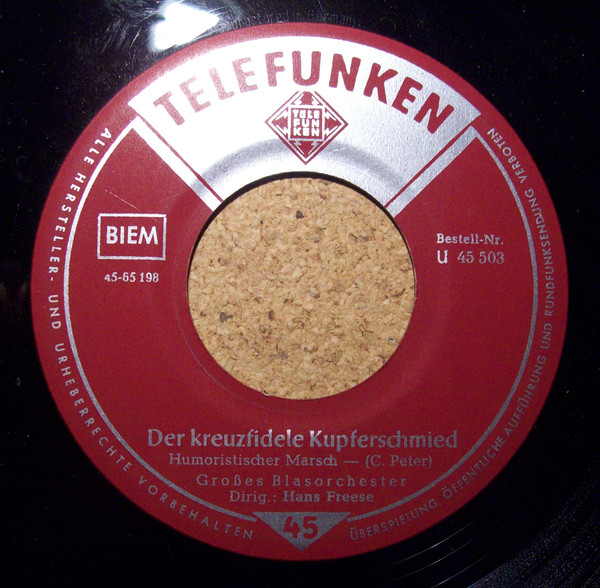 Cover zu Blasorchester Hans Freese Dirig.: Hans Freese - Die Schmiede Im Walde | 1954 | Vinyl | Brass & Military | Germany Schallplatten Ankauf