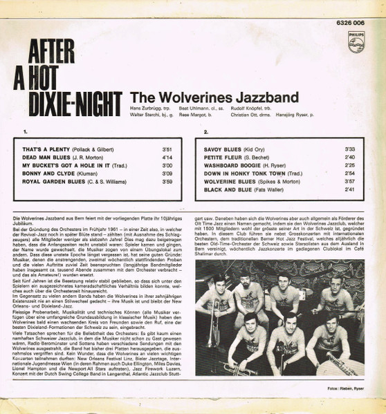 Cover zu The Wolverines Jazzband - After A Hot Dixie-Night | 1971 | Vinyl | Jazz | Switzerland Schallplatten Ankauf