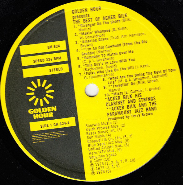 Cover zu Acker Bilk - Golden Hour Presents The Best Of | 1976 | Vinyl | Jazz | UK