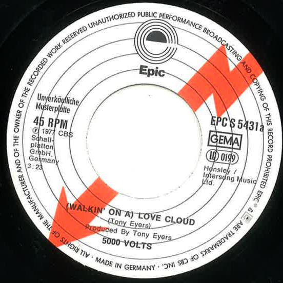 Cover zu 5000 Volts - (Walkin' On A) Love Cloud | 1977 | Vinyl, 45 RPM, Promo, 7