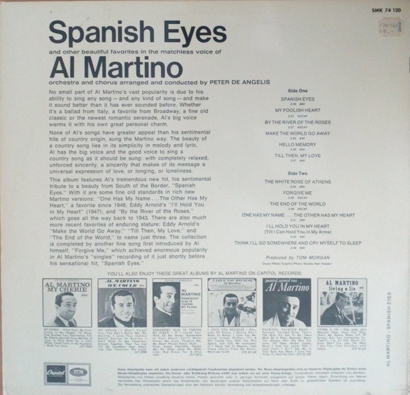 Cover zu Al Martino - Spanish Eyes | Vinyl | Jazz, Pop | Germany Schallplatten Ankauf