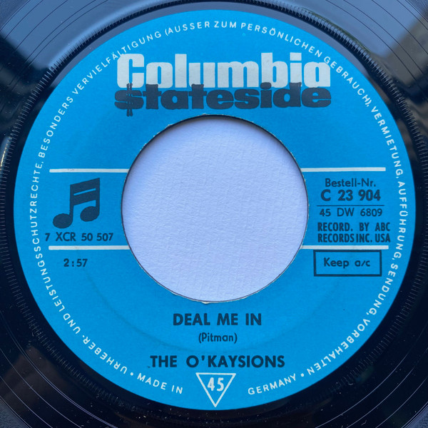 Cover zu The O'Kaysions - Girl Watcher / Deal Me In | 1968 | Vinyl | Funk / Soul | Germany Schallplatten Ankauf