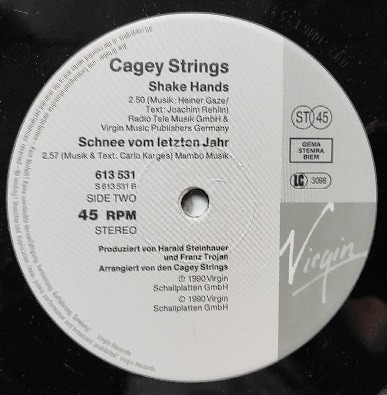 Cover zu Cagey Strings - Heute Nacht | 1990 | Vinyl | Pop | Germany