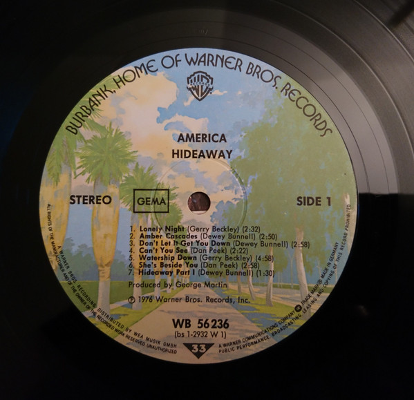 Cover zu America (2) - Hideaway | 1976 | Vinyl | Rock, Pop | Germany