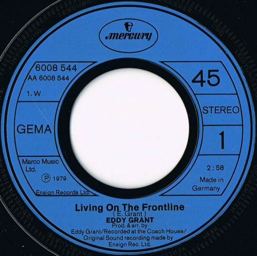 Cover zu Eddy Grant - Living On The Frontline | 1979 | Vinyl | Electronic, Reggae | Germany Schallplatten Ankauf