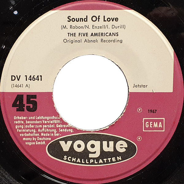 Cover zu The Five Americans - Sound Of Love | 1967 | Vinyl | Rock | Germany Schallplatten Ankauf