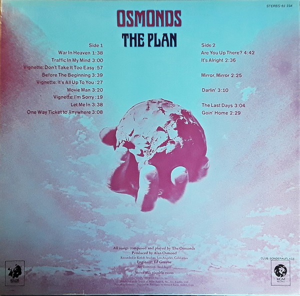 Cover zu The Osmonds - The Plan | 1973 | Vinyl | Rock | Germany Schallplatten Ankauf
