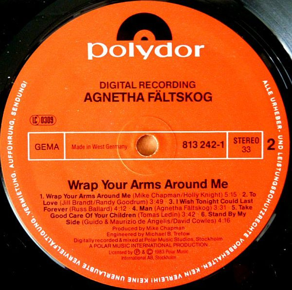 Cover zu Agnetha Fältskog - Wrap Your Arms Around Me | 1983 | Vinyl | Electronic, Rock, Pop | Germany