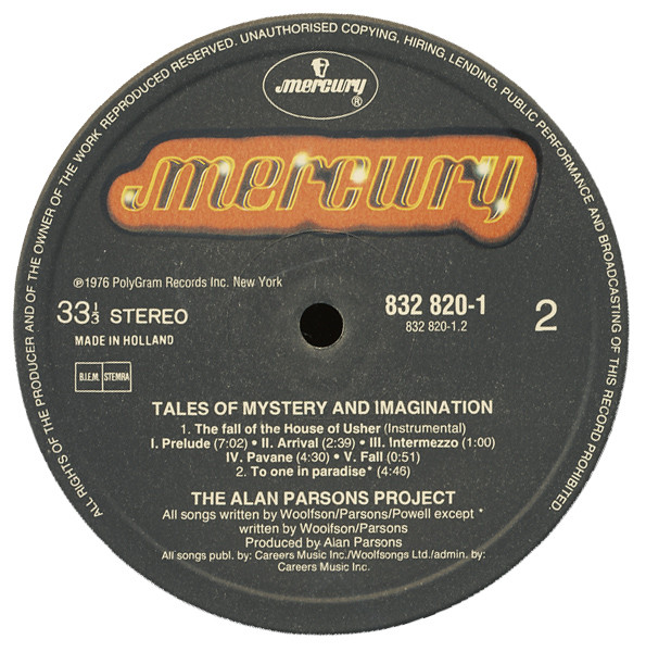 Cover zu The Alan Parsons Project - Tales Of Mystery And Imagination (Edgar Allan Poe) | 1987 | Vinyl | Electronic, Rock | Europe