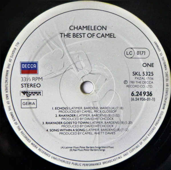 Cover zu Camel - Chameleon The Best Of Camel | 1981 | Vinyl | Pop, Rock | Germany Schallplatten Ankauf