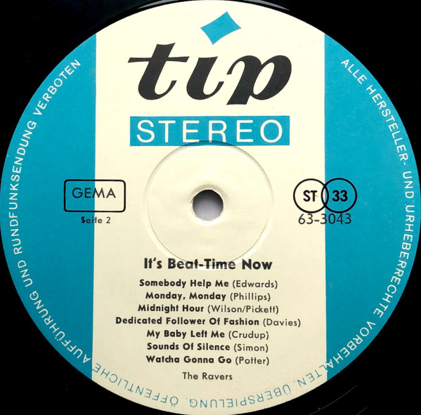 Cover zu The Ravers (4) - It's Beat-Time Now | 1966 | Vinyl | Rock | Germany Schallplatten Ankauf