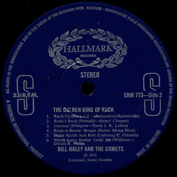 Cover zu Bill Haley And His Comets - The Golden King Of Rock | 1971 | Vinyl, LP, Stereo, Compilation | Rock | UK