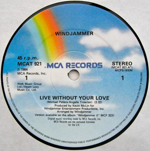Cover zu Windjammer - Live Without Your Love | 1984 | Vinyl, 12