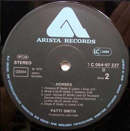 Cover zu Patti Smith - Horses | 1976 | Vinyl, LP, Album, Stereo, Reissue | Rock | Germany