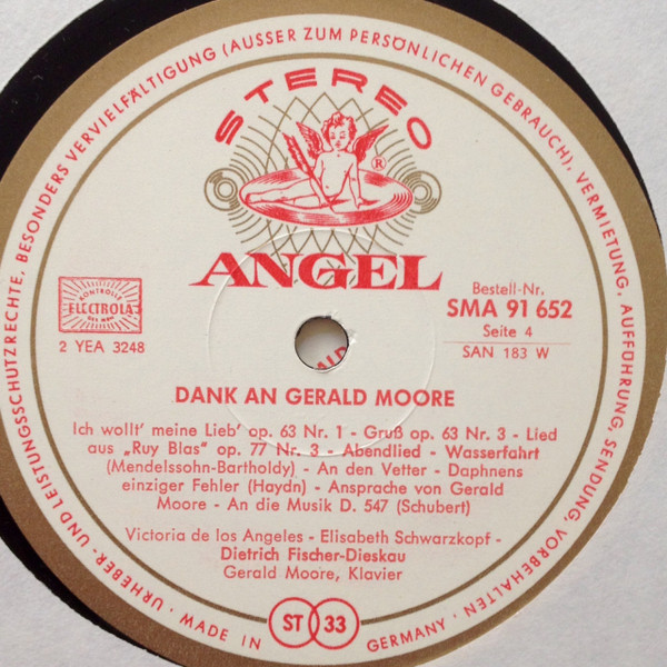 Cover zu Gerald Moore, Dietrich Fischer-Dieskau, Victoria De Los Angeles, Elisabeth Schwarzkopf - Dank an Gerald Moore | 1967 | Vinyl, LP, Box Set | Classical | Germany