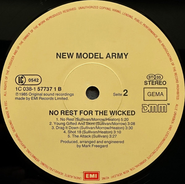 Cover zu New Model Army - No Rest For The Wicked | Vinyl, LP, Album | Rock | Europe