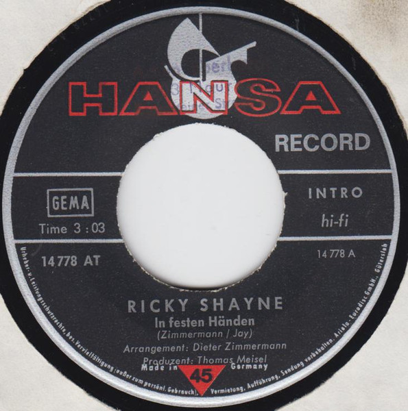 Cover zu Ricky Shayne - In Festen Händen | 1970 | Vinyl, 45 RPM, 7