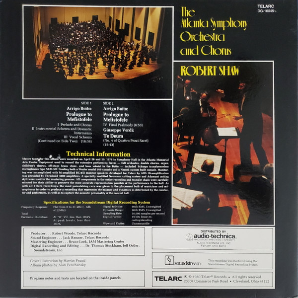 Cover zu Arrigo Boito, Giuseppe Verdi, Robert Shaw, Atlanta Symphony Orchestra And Atlanta Symphony Chorus, John Cheek, The Young Singers Of Callanwolde, The Morehouse-Spelman Chorus - Prologue To Me