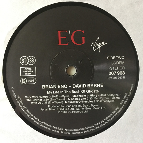Cover zu Brian Eno - David Byrne - My Life In The Bush Of Ghosts | 1987 | Vinyl, LP, Album, Reissue | Electronic | Europe