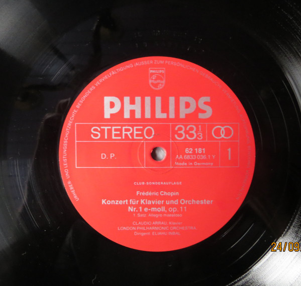 Cover zu Frédéric Chopin, Claudio Arrau, London Philharmonic Orchestra, Eliahu Inbal - Klavierkonzert Nr. 1 E-moll, Op. 11 | 1973 | Vinyl, LP, Stereo, Club Edition | Classical | Germany