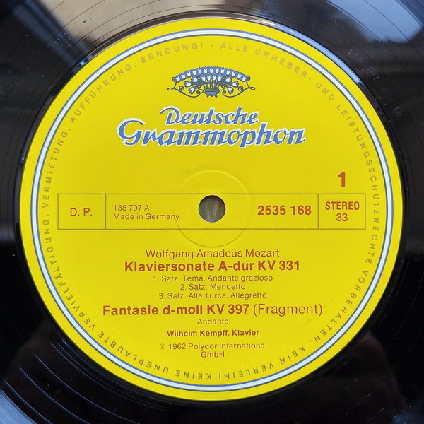 Cover zu Wolfgang Amadeus Mozart, Wilhelm Kempff - Sonate A-dur KV 331