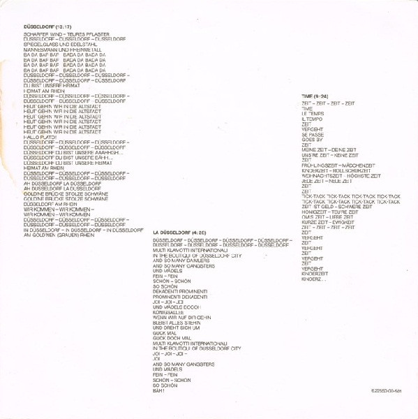 Cover zu La Düsseldorf - La Düsseldorf | 1976 | Vinyl, LP, Album, Repress | Electronic | Germany