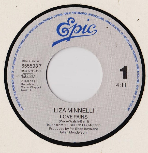 Cover zu Liza Minnelli - Love Pains | 1990 | Vinyl, 45 RPM, 7
